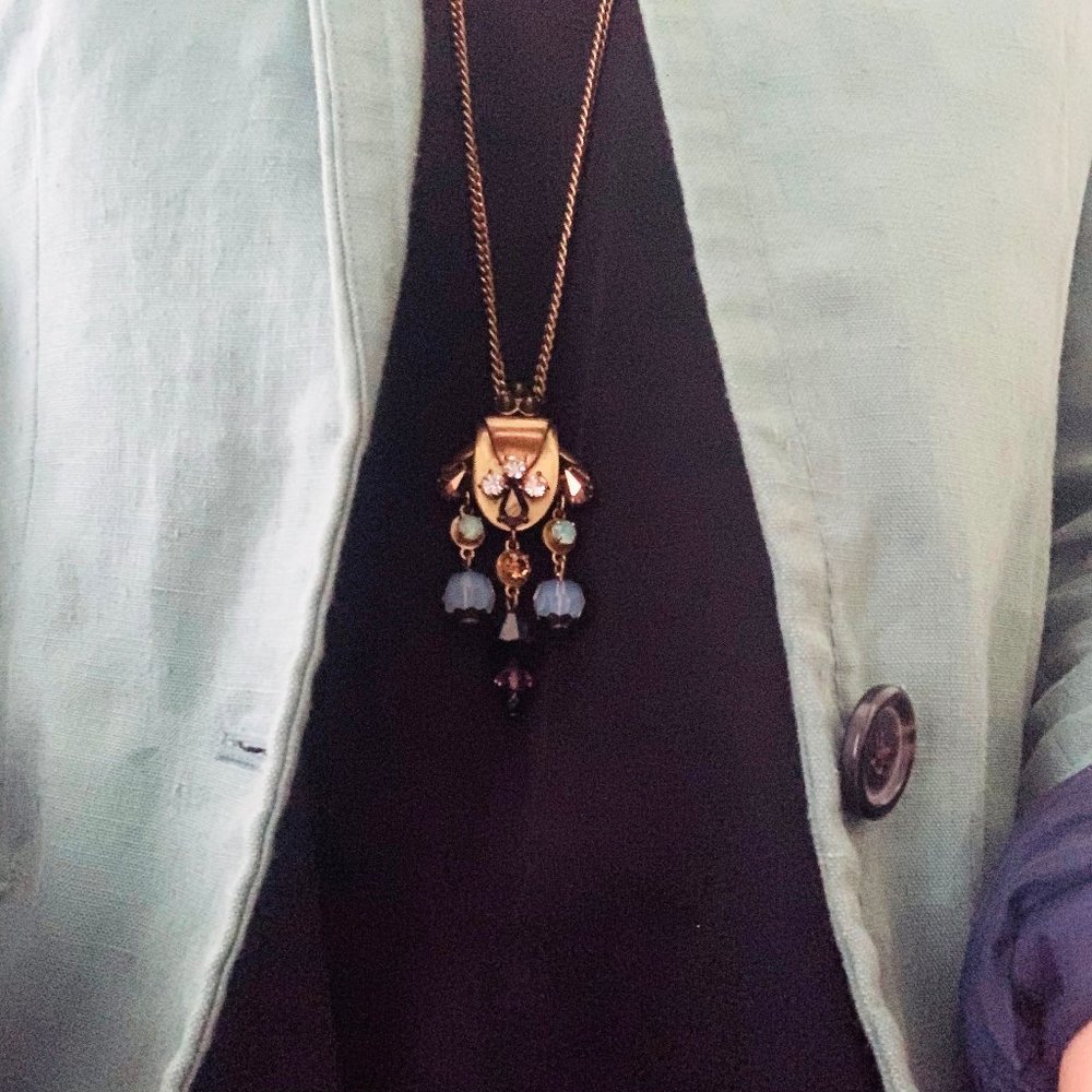 J.Crew Long Gemstone Necklace - Multi stone